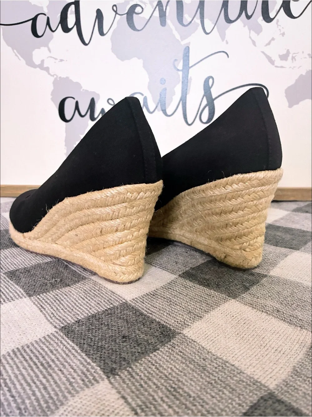 J. Crew “Seville” Espadrille Wedge in Black Canvas